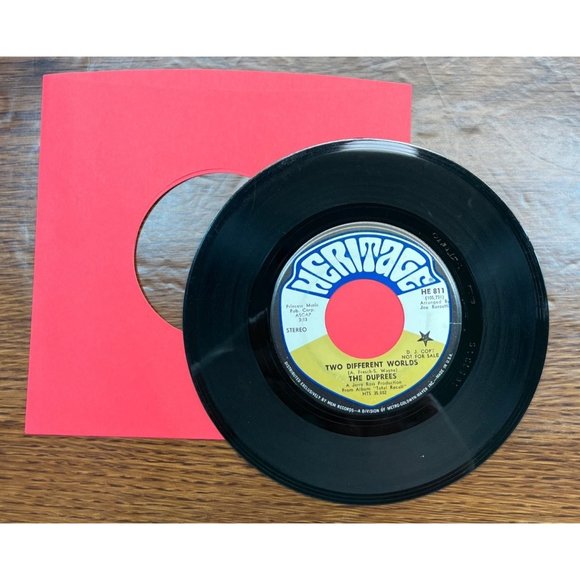 The Duprees Two Different Worlds 45 Sunshine Pop Promo Heritage 811 - Picture 3 of 4